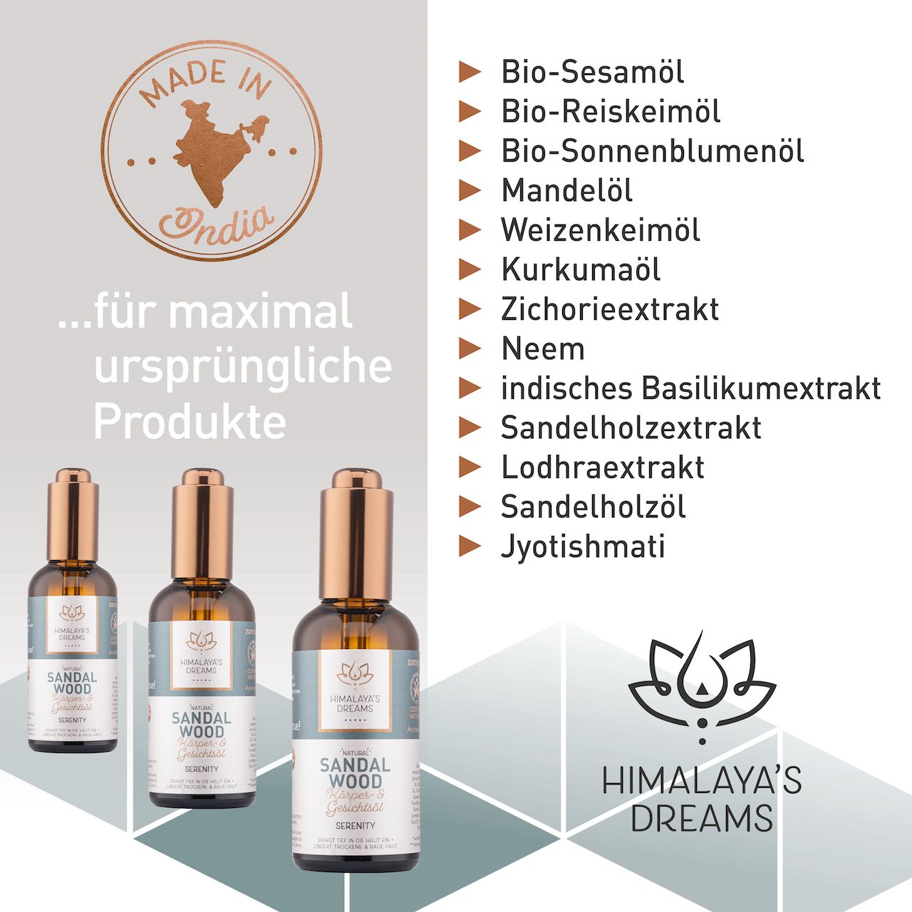 Ayurveda Körper- und Gesichtsöl Sandelholz/Serenity 100ml / Bei sehr rauer Haut & Sonnenbrand