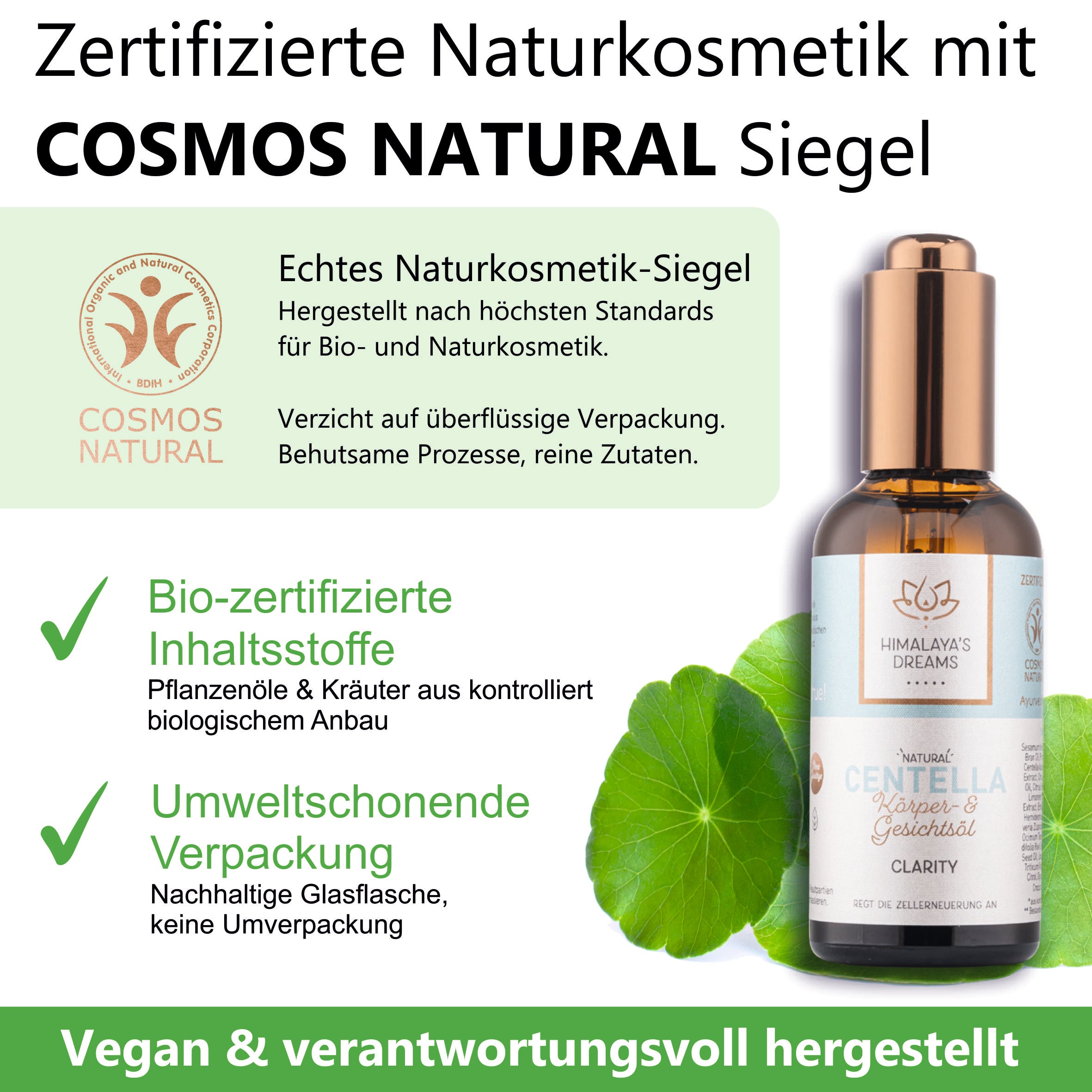 Ayurveda Körper- und Gesichtsöl Centella/Clarity 100ml / Bei Narben & Dehnungsstreifen