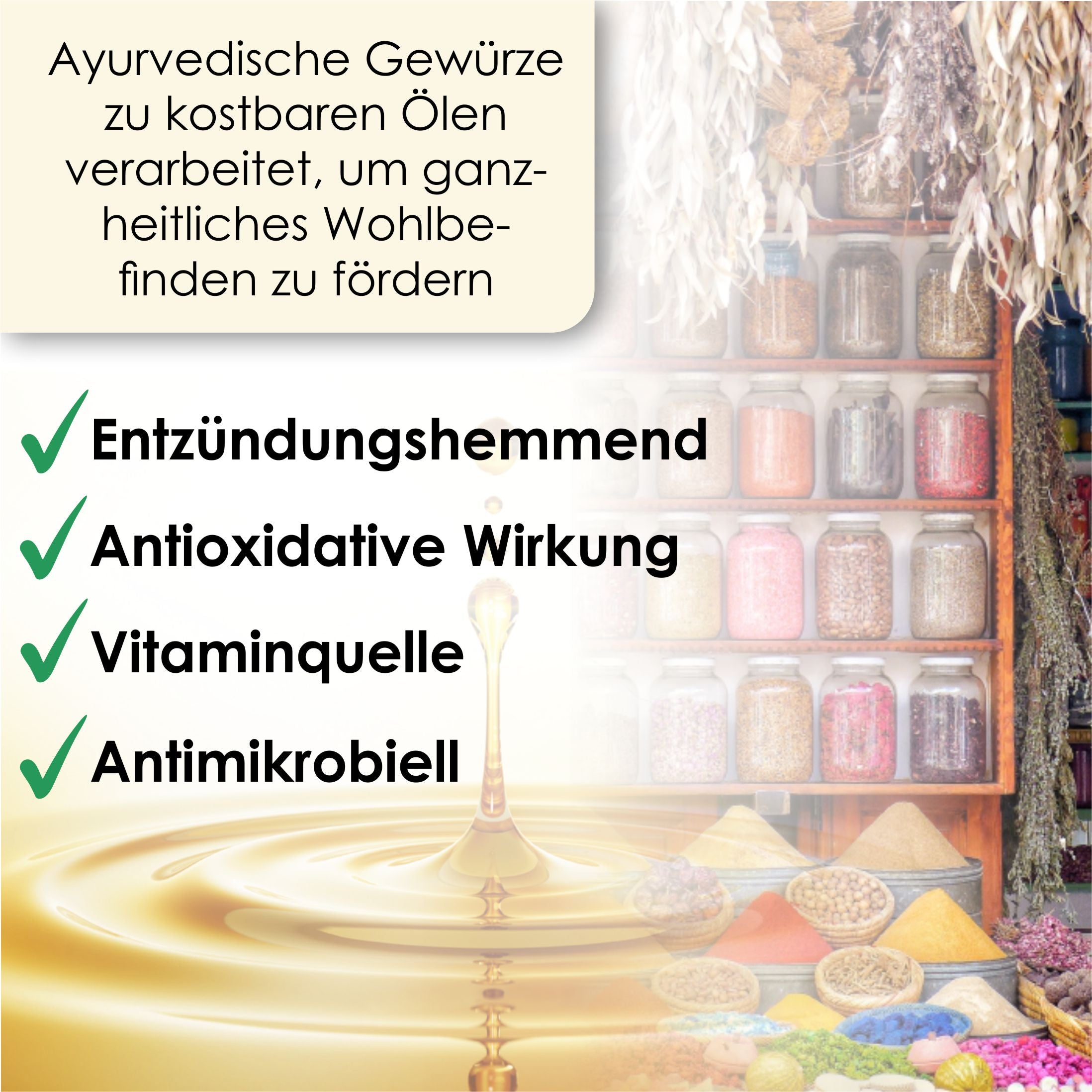 Ayurveda Ziehgold BALANCE 250ml mit sehr hohem BIO-Kokosöl Gehalt und vielen Gewüzen für ein noch effektiveres Ergebnis