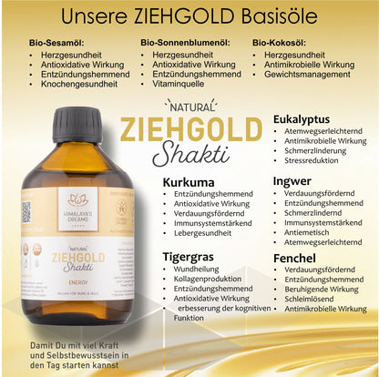 Ayurveda Ziehgold ENERGY 250ml BIO zertifiziert / Die beste Wahl für das effektivste Ölziehen. Mit ayurvedischen Ärzten entwickelt.