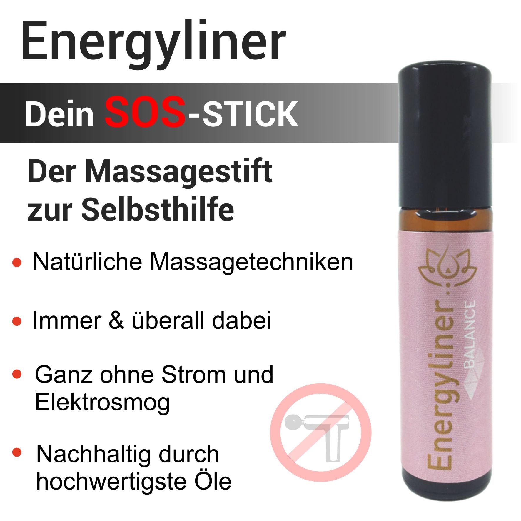 Energyliner Balance / Massagstift / Noch effizienter bei Muskelschmerzen / 10ml