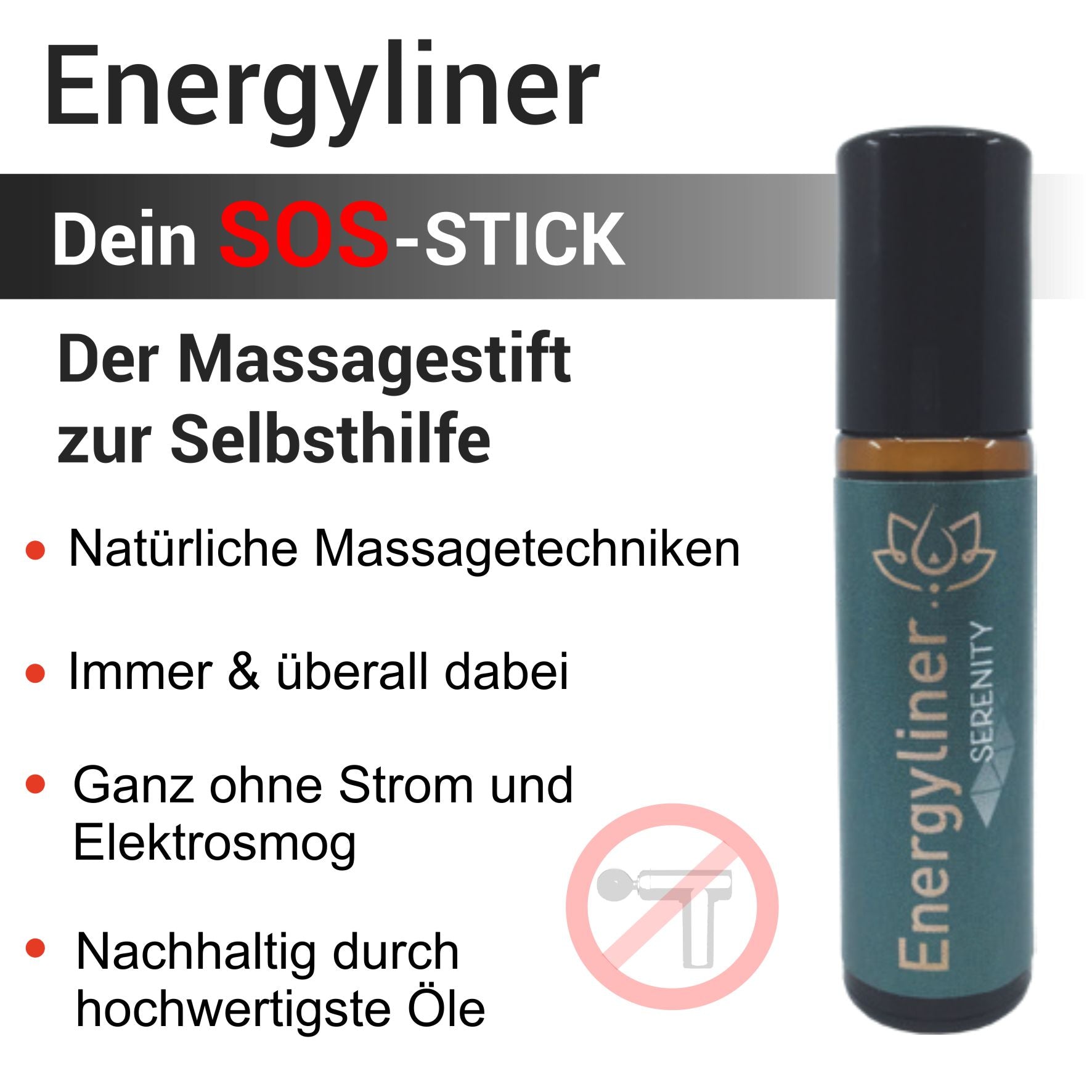 Energyliner Serenity / Massagestift / Noch effizienter bei Gelenkschmerzen / 10ml