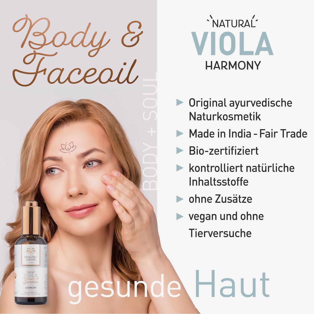 Ayurveda Körper- und Gesichtsöl Viola/Harmony 100ml / Bei trockener & strapazierter Haut