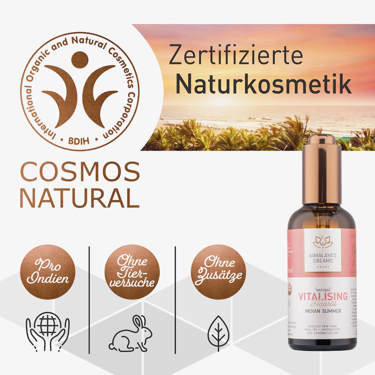 Ayurveda Haaröl Vitalising/Indian Summer 100ml / mit Rosmarinöl und Rizinusöl gegen Haarausfall