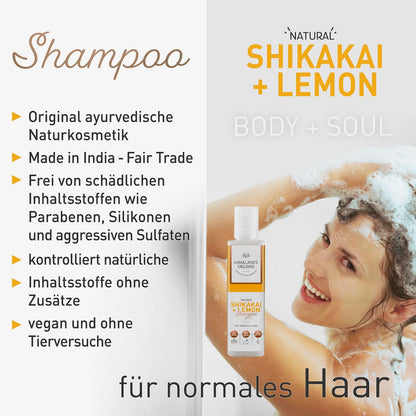 Ayurveda Shampoo Shikakai&Lemon 200ml ZERTIFIZIERTE NATURKOSMETIK