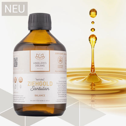 Ayurveda Ziehgold BALANCE 250ml mit sehr hohem BIO-Kokosöl Gehalt und vielen Gewüzen für ein noch effektiveres Ergebnis